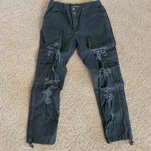 dark gray carmar distressed cargo